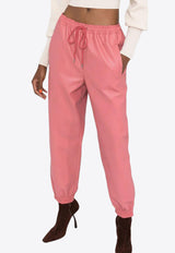 Stella McCartney Faux-Leather Track Pants 603599SKB206802 Pink