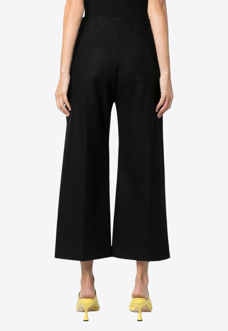 Patou Iconic Wide-Leg Cropped Pants Black TR0010003999B