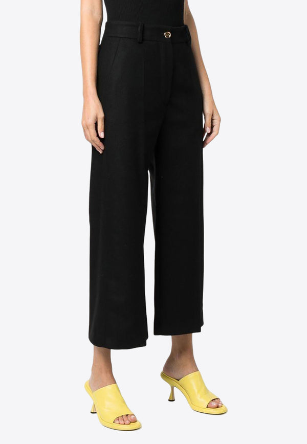 Patou Iconic Wide-Leg Cropped Pants Black TR0010003999B