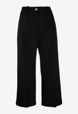 Patou Iconic Wide-Leg Cropped Pants Black TR0010003999B