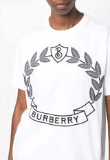Burberry Logo-Printed Crewneck T-shirt 8066940_A1464 White