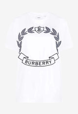 Burberry Logo-Printed Crewneck T-shirt 8066940_A1464 White