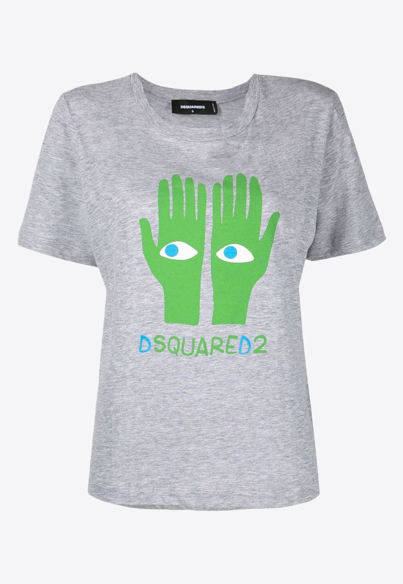 Dsquared2 Hand Print Logo T-shirt Gray S75GD0295S22146857M