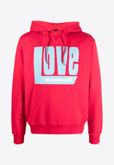 Dsquared2 Love Print Hooded Sweatshirt Red S71GU0549S25030315