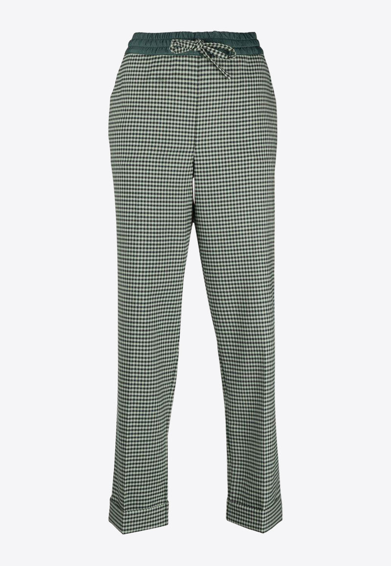 P.A.R.O.S.H Fine-Check Tapered Pants Green D230386LIONE851