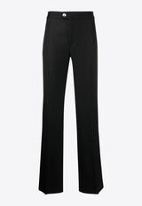 Blumarine Crystal-Embellished Straight Pants Black 2P054SN0990