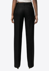 Blumarine Crystal-Embellished Straight Pants Black 2P054SN0990