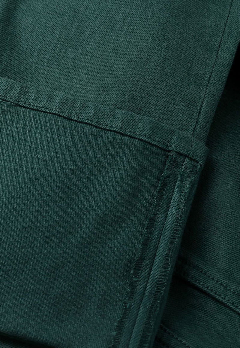 P.A.R.O.S.H Turn-Up Cuffs Straight Jeans Dark Green D231171CABAREXY022