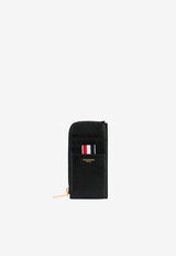 Thom Browne Half-Zip Grained Leather Wallet Black MAW080A00198_001