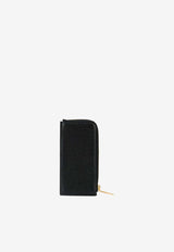 Thom Browne Half-Zip Grained Leather Wallet Black MAW080A00198_001