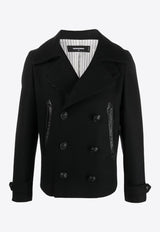 Dsquared2 Double-Breasted Wool Blend Coat  Black S74AM1387S53003_900