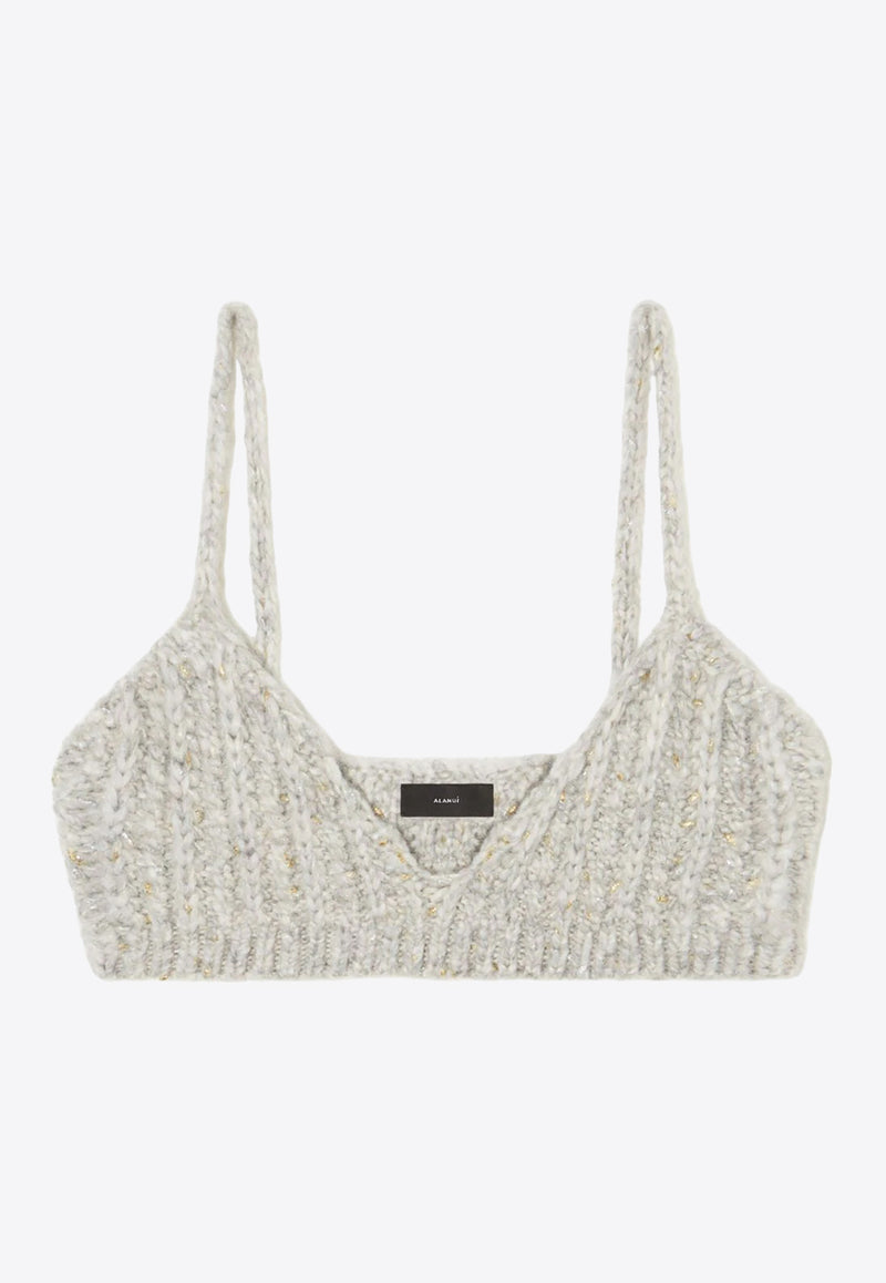 Alanui Astral Crochet Knit Bralette Top Gray LWHR004F23KNI002_0578