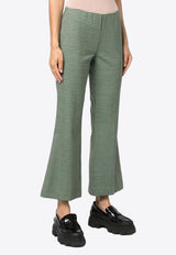 P.A.R.O.S.H Houndstooth Flared Pants Green D231089LIONE851