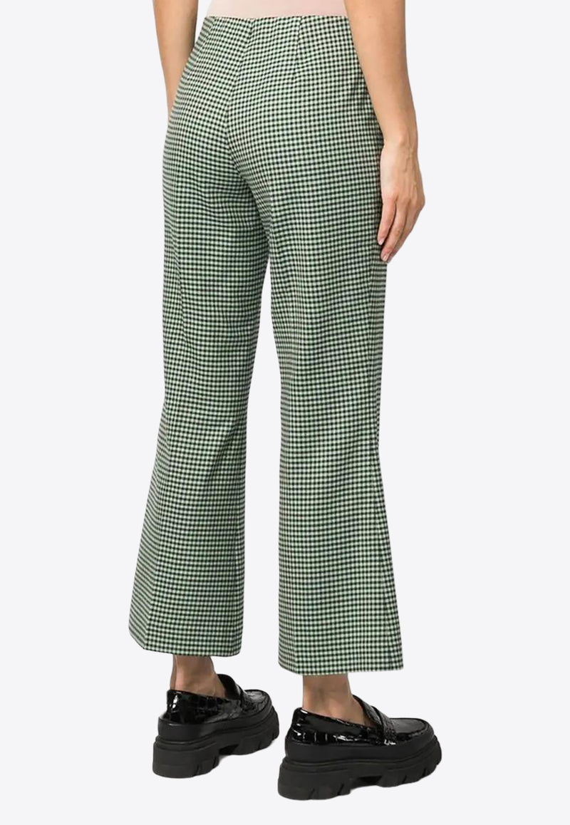 P.A.R.O.S.H Houndstooth Flared Pants Green D231089LIONE851