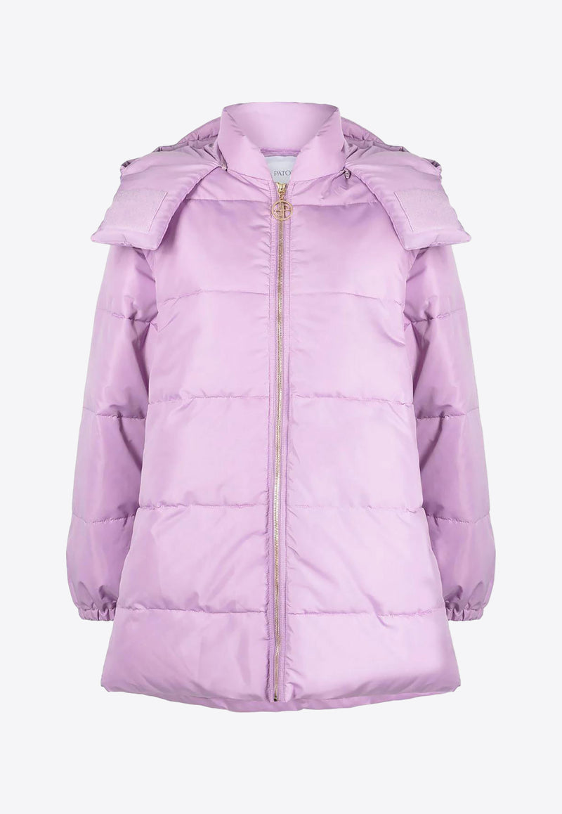 Patou Puffer Jacket with Detachable Sleeves Lilac OU0150129473W