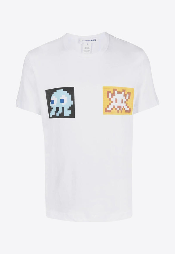 Comme Des Garçons Graphic Print Short-Sleeved T-shirt White FJT001W22