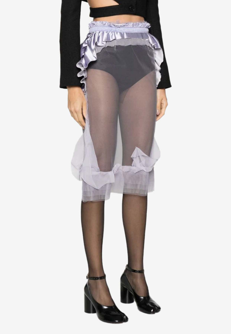 Maison Margiela Décortiqué Sheer Midi Pencil Skirt Lilac S29ME0003S54505_459