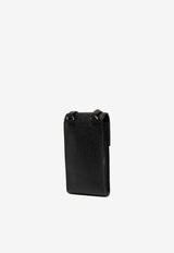 Thom Browne Signature Stripe Loop Leather Phone Holder Black MAC113A00198_001