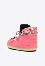 Alanui X Moon Boot Bandana Print Snow Boots Pink LWIE003F22FAB0013085