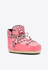 Alanui X Moon Boot Bandana Print Snow Boots Pink LWIE003F22FAB0013085