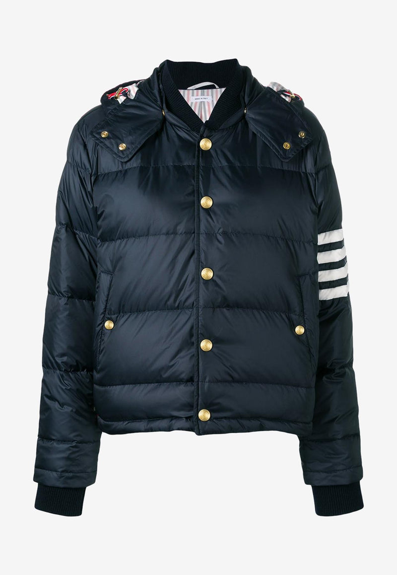 Thom Browne 4-bar Stripes Matte Nylon Puffer Jacket Navy MJD061X05411_415