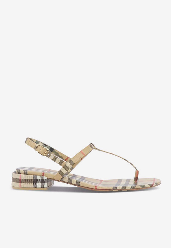 Burberry Vintage Check Thong-Strap Sandals 8047805_A7028 Beige