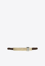 Salvatore Ferragamo Large Braided Calfskin Bracelet 770339 BR LIGHCUBE 771333 T DI MORO