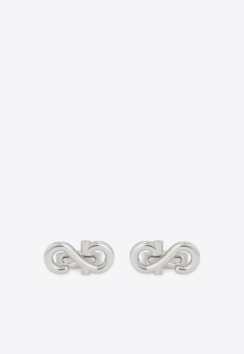 Ferragamo S-shaped Gancini Hook Cufflinks Silver 770388 CLNK HOOK 784877 SILVER