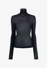 AMI PARIS Semi Sheer Turtleneck Sweater Navy FTS301JE0022_430