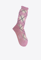 ANTIPAST Argyle Wool Knitted Socks Pink AM15A_PINK