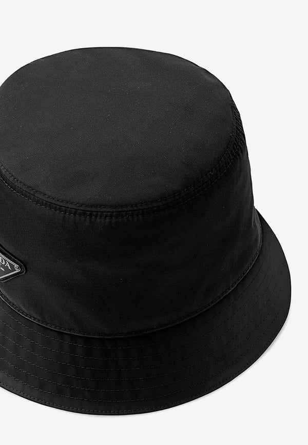Prada Logo Plaque Bucket Hat Black 1HC1372DMI_F0002