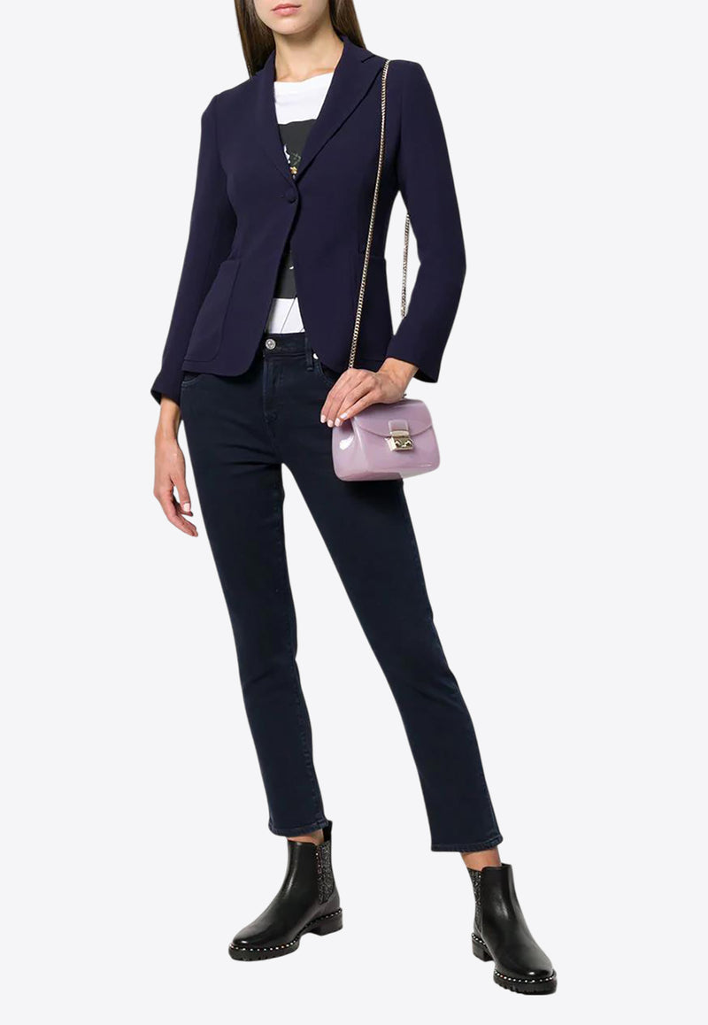 L'autre Chose Single-Breasted Buttoned Blazer Blue BJ570200042U760