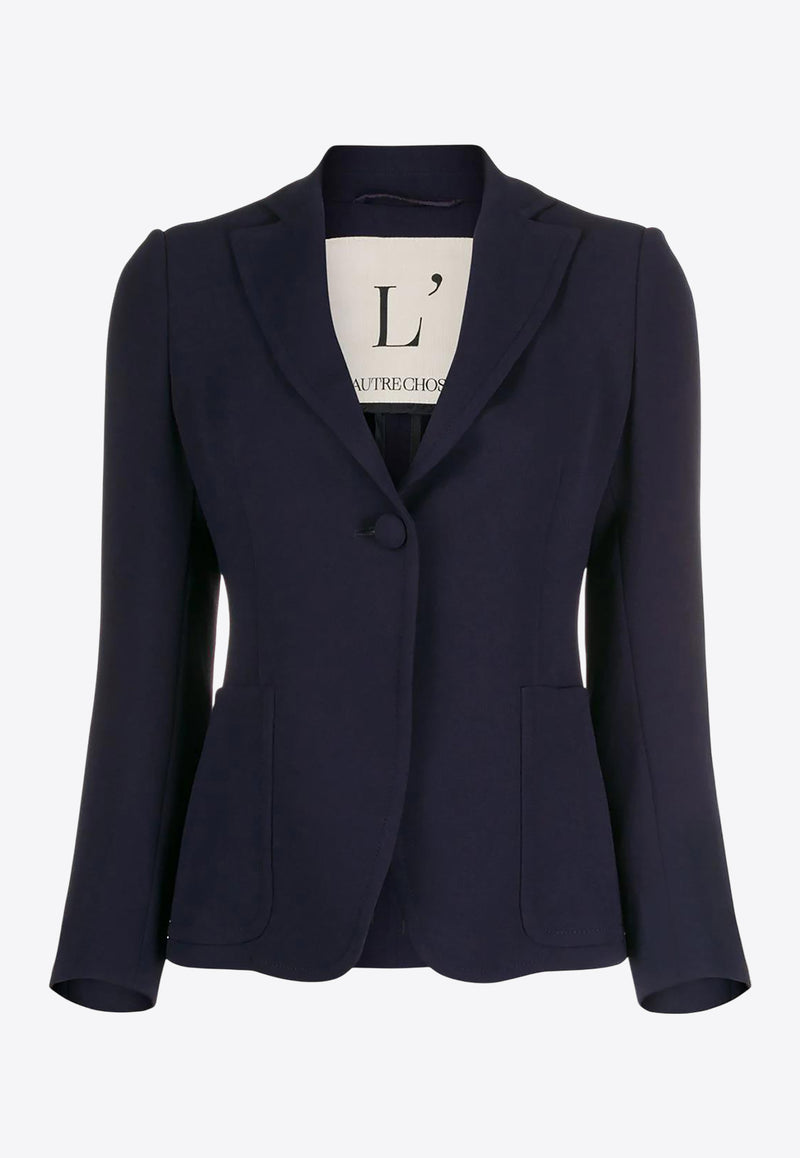 L'autre Chose Single-Breasted Buttoned Blazer Blue BJ570200042U760