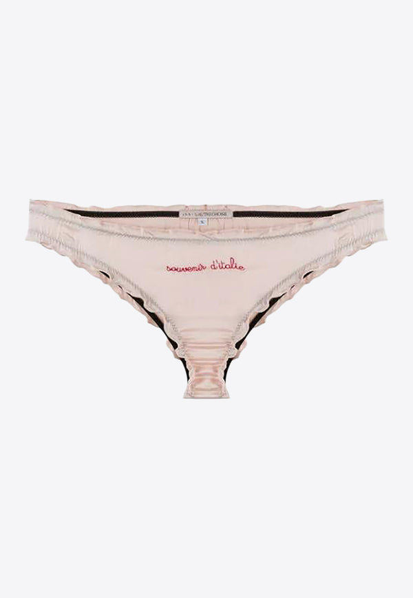 L'autre Chose Logo Embroidered Briefs Pink BZ690101301U375