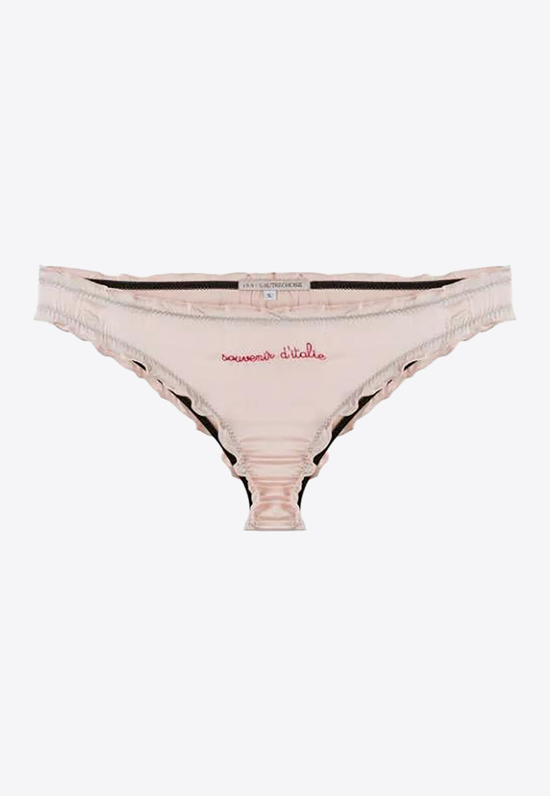 L'autre Chose Logo Embroidered Briefs Pink BZ690101301U375