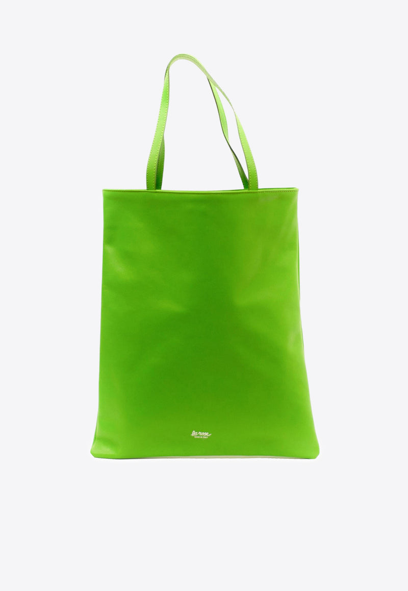 La Rose Leather Tote Bag Green 50121_15