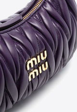 Miu Miu Wander Quilted Leather Hobo Bag Purple 5BC125VOOYN88_F0030
