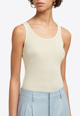 AMI PARIS Scoop-Neck Tank Top Ivory FTK101JE0022_185