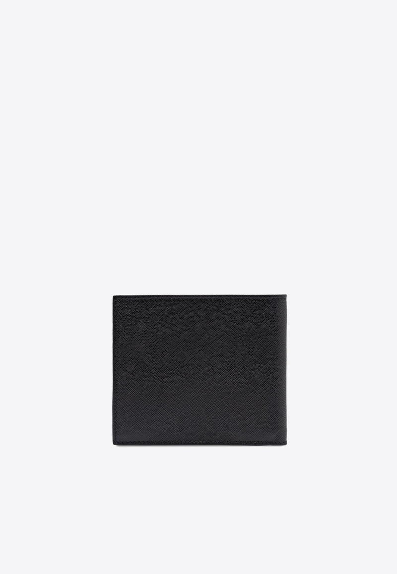 Prada Triangle Logo Bi-Fold Wallet Black 2MO738QHH_F0002