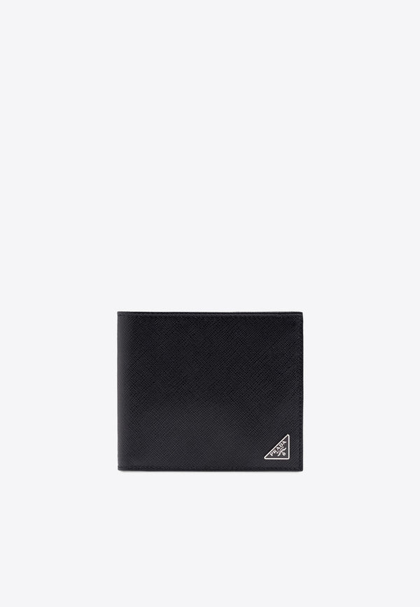 Prada Triangle Logo Bi-Fold Wallet Black 2MO738QHH_F0002