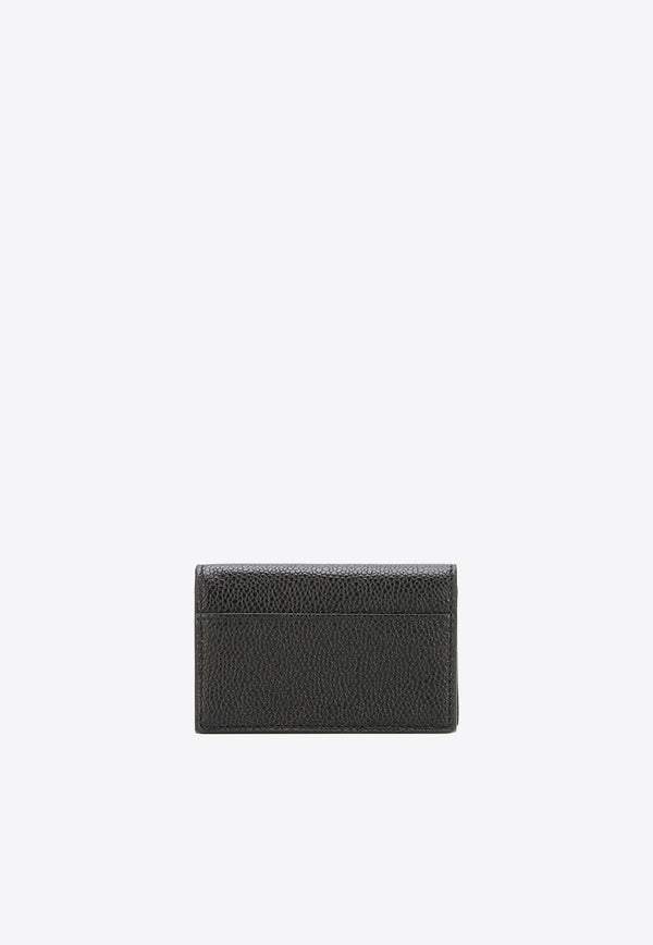 Thom Browne Logo Stamp Grained Leather Wallet Black MAW037A00198_001