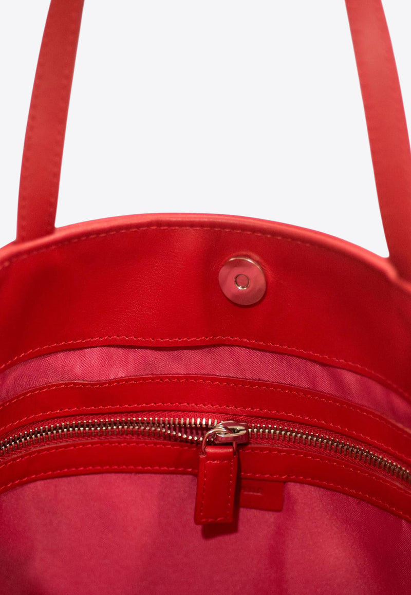 La Rose Leather Tote Bag Red 50121_47