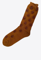 ANTIPAST Pom Pom Knitted Socks Brown AS174C_BROWN