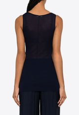 AMI PARIS Scoop-Neck Tank Top Navy FTK101JE0022_430