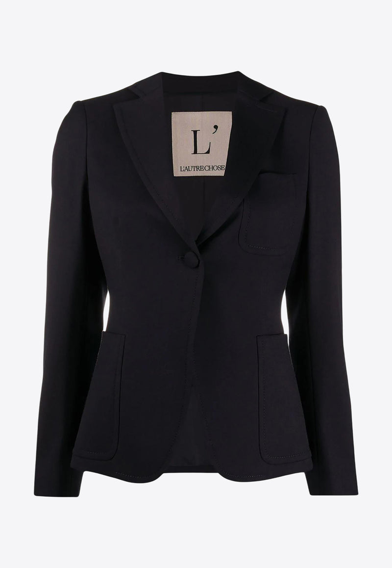 L'autre Chose Single-Breasted Buttoned Blazer Black B1570200032U749