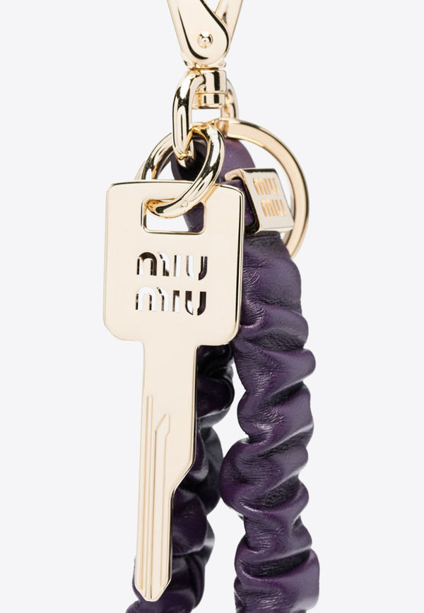 Miu Miu Quilted Effect Leather Key Ring Purple 5TT173038_F0030