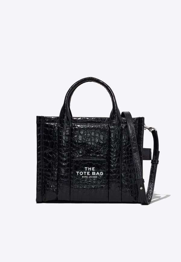 Marc Jacobs The Medium Croc-Embossed Leather Tote Bag Black H045L01RE22_001