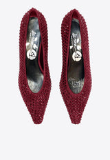 La Rose Crystal Embellished Pumps Bordeaux EW21335_RED