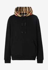 Burberry Check-Detailed Hooded Sweatshirt 8058117_A1189 Black