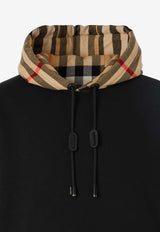 Burberry Check-Detailed Hooded Sweatshirt 8058117_A1189 Black